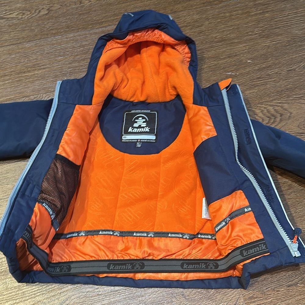 Kamik boys blue and orange winter coat size 24M - Picture 4 of 7
